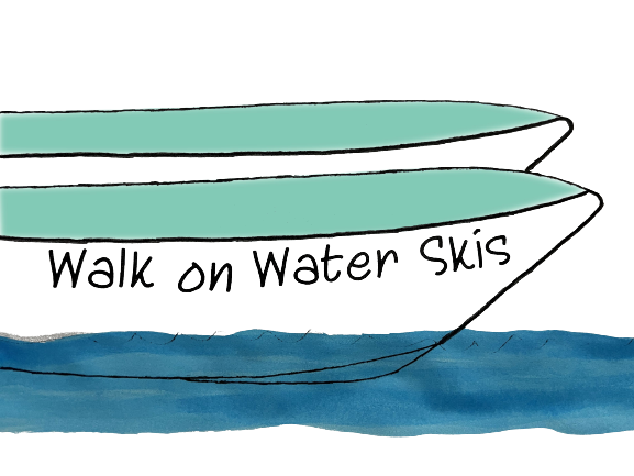 A drawing of two boats with words written on them.